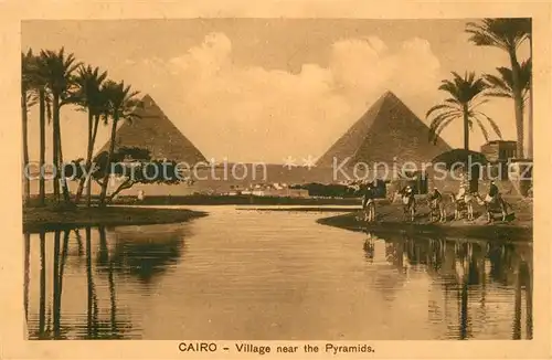 AK / Ansichtskarte Cairo_Egypt Dorf bei den Pyramiden Cairo Egypt