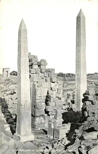 AK / Ansichtskarte Karnak_Egypt Obeliske Touthenes Karnak Egypt