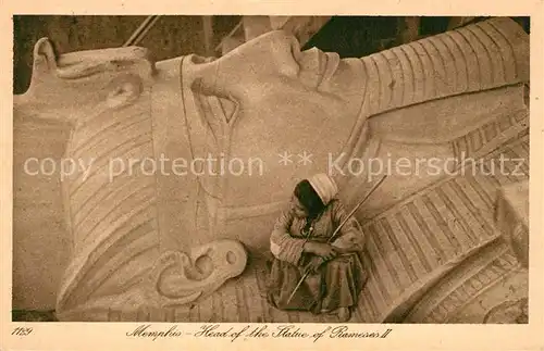 AK / Ansichtskarte Memphis_Aegypten Kopf Statue Ramses II Memphis Aegypten