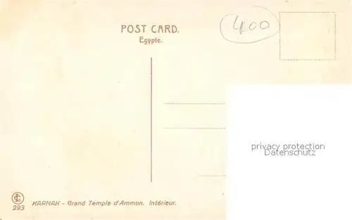 AK / Ansichtskarte Karnak_Egypt Grosser Tempel von Ammon Innenansicht Karnak Egypt