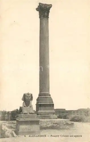 AK / Ansichtskarte Alexandrie_Alexandria Pompey Column Sphinx Alexandrie_Alexandria