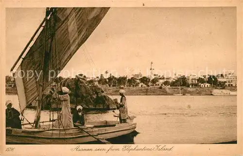 AK / Ansichtskarte Assuan Blick von Elephantine Island Assuan