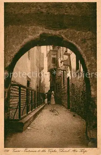 AK / Ansichtskarte Cairo_Egypt Eingang Coptic church Abu Serge Cairo Egypt