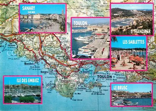 AK / Ansichtskarte Toulon_Var Sanary St Mandrier Les Sabletten Ile des Embiez Le Brusc Toulon_Var
