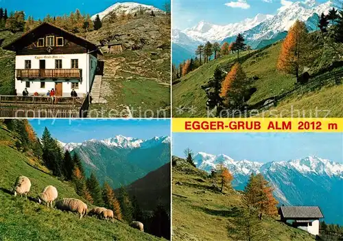 AK / Ansichtskarte Stuls_Moos_Passeier Egger Grub Alm Almwiesen Schafe Alpenpanorama 