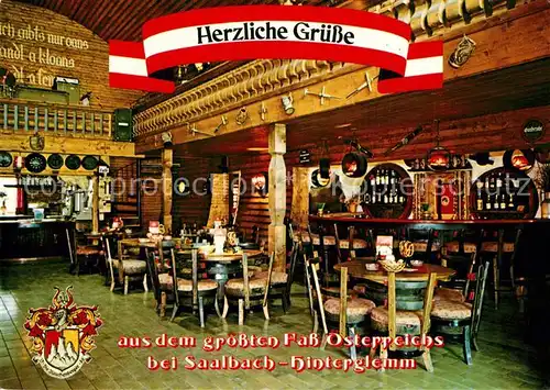 AK / Ansichtskarte Hinterglemm_Saalbach Saalbacher Fassl Gaststaette Bar groesstes Fass oesterreichs Hinterglemm_Saalbach