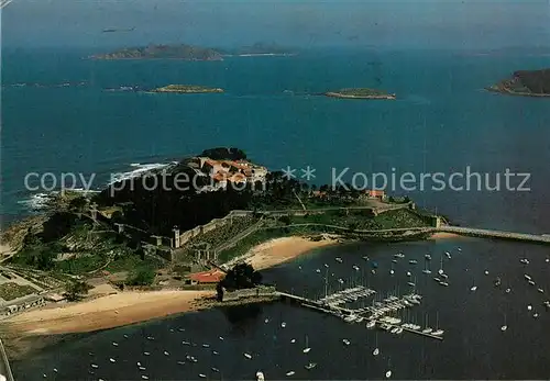 AK / Ansichtskarte Bayona_Spanien Parador Nacional Conde de Gondomar vista aerea Bayona Spanien