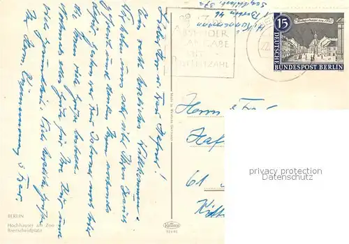 AK / Ansichtskarte Berlin Hochhaeuser am Zoo Breitscheidplatz Berlin