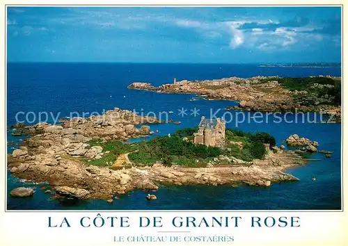 AK / Ansichtskarte Ploumanach Cote de Granit Rose Chateau de Costaeres vue aerienne Ploumanach