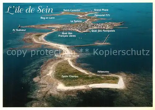 AK / Ansichtskarte Ile de Sein Vue aerienne Ile de Sein