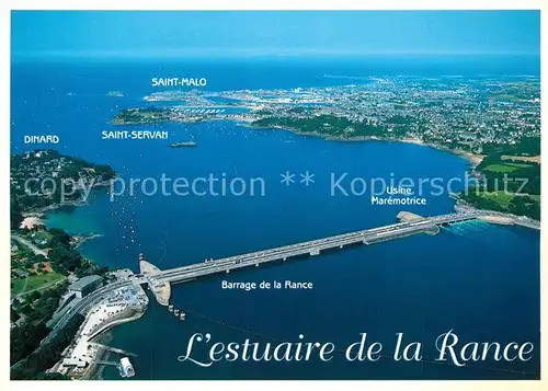 AK / Ansichtskarte Dinard_Ille_et_Vilaine_Bretagne Saint Malo Barrage de la Rance vue aerienne Dinard_Ille