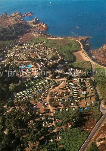 AK / Ansichtskarte Ploumanach Camping du Ranolien et le sentier des douaniers vue aerienne Ploumanach