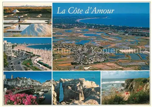 AK / Ansichtskarte Batz sur Mer Les marais salants La Baule et le port du Croisic Cote d Amour vue aerienne Batz sur Mer
