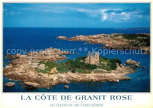 AK / Ansichtskarte Ploumanach Cote de Granit Rose Chateau de Costaeres vue aerienne Ploumanach