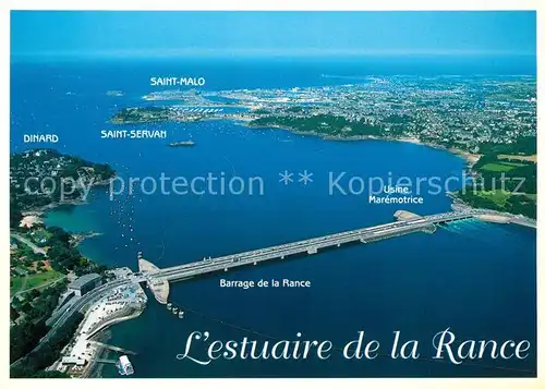 AK / Ansichtskarte Dinard_Ille_et_Vilaine_Bretagne Estuaire de la Rance vue aerienne Dinard_Ille