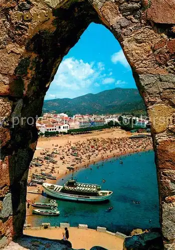 AK / Ansichtskarte Tossa_de_Mar Playa a traves de una ojiva del murallon Tossa_de_Mar