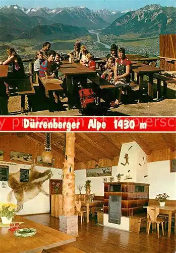 AK / Ansichtskarte Reutte_Tirol Duerrenberger Alpe Gastraum Kamin Sonnenterrasse Alpenblick Reutte Tirol