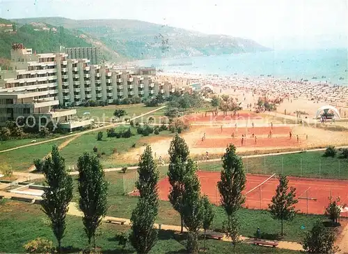 AK / Ansichtskarte Albena Hotel Panorama Tennisplatz Beach Volleyball Strand Albena