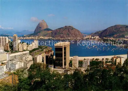 AK / Ansichtskarte Rio_de_Janeiro Baia da Guanabara com o Pao de Acucar Panorama mit Zuckerhut Rio_de_Janeiro