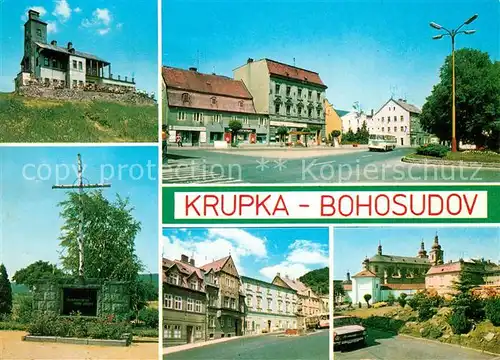 AK / Ansichtskarte Bohosudov Komari vizka Stred mesta Pamatnik obetem pochodu smrti Domy u muzea Klaster Bohosudov