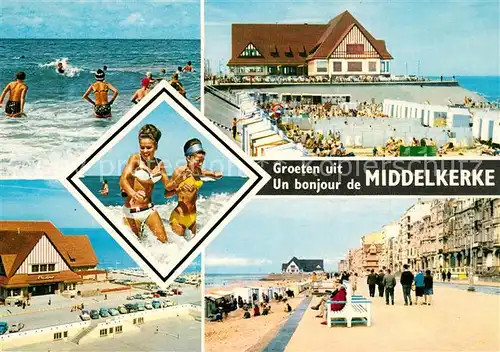 AK / Ansichtskarte Middelkerke Strand Promenade Badespass Middelkerke