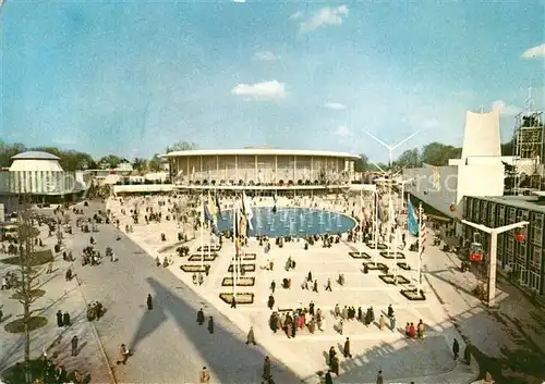 AK / Ansichtskarte Bruxelles_Bruessel Die USA Der Heilige Stuhl und die Arabischen Laender gesehen von der Laufbruecke Bruxelles_Bruessel