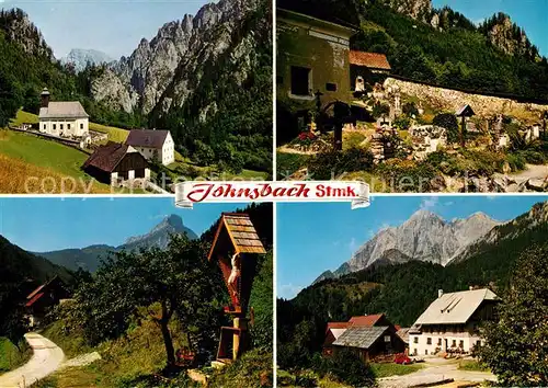 AK / Ansichtskarte Johnsbach_Steiermark mit Gr Buchstein Bergsteigerfriedhof Kalblkreuz Gschaideggerhof mit oedstein Johnsbach_Steiermark