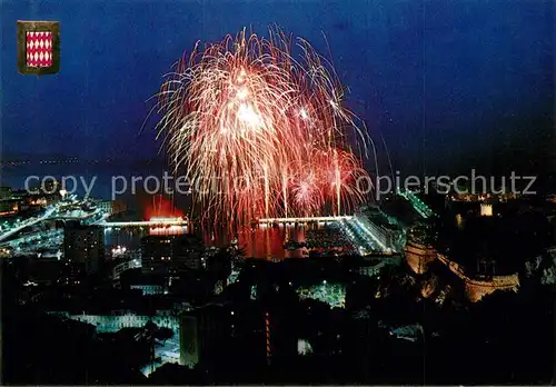 AK / Ansichtskarte Monaco Le Port Feux d Artifice Monaco