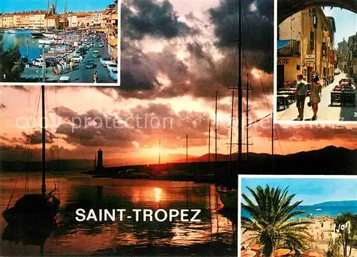 AK / Ansichtskarte Saint_Tropez_Var Le Port Vieille Rue La Plage de Tahiti Saint_Tropez_Var