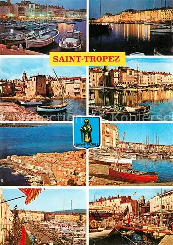 AK / Ansichtskarte Saint_Tropez_Var Hafen Strand Teilansichten Saint_Tropez_Var