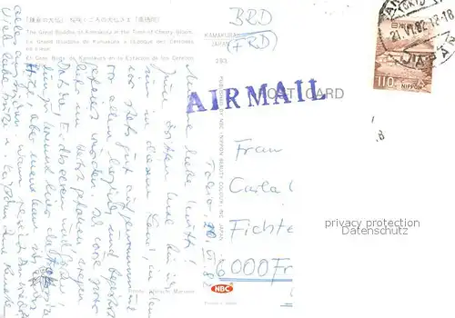 AK / Ansichtskarte Kamakura The Great Buddha in the Time of Cherry Bloom Kamakura