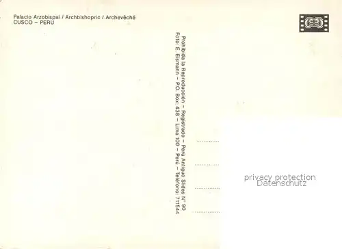 AK / Ansichtskarte Cusco Palacio Arzobispal Cusco