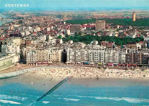 AK / Ansichtskarte Oostende_Ostende Strand und Promenade Fliegeraufnahme 
