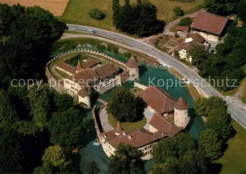 AK / Ansichtskarte Seengen_AG Wasserschloss Hallwil Fliegeraufnahme Seengen_AG