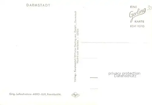 AK / Ansichtskarte Darmstadt Original Fliegeraufnahme Darmstadt