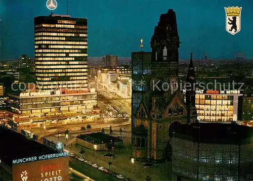 AK / Ansichtskarte Berlin Europa Center Kaiser Wilhelm Gedaechtniskirche Nachtaufnahme Berlin