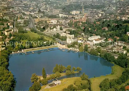 AK / Ansichtskarte Darmstadt Grosser Woog Tor zu Odenwald und Bergstrasse Fliegeraufnahme Darmstadt