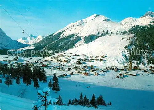 AK / Ansichtskarte Lech_Vorarlberg Panorama Wintersportplatz am Arlberg mit Ruefikopfbahn Schlegelkopflift Rote Wand Kriegerhorn Lechquellengebirge Lech Vorarlberg