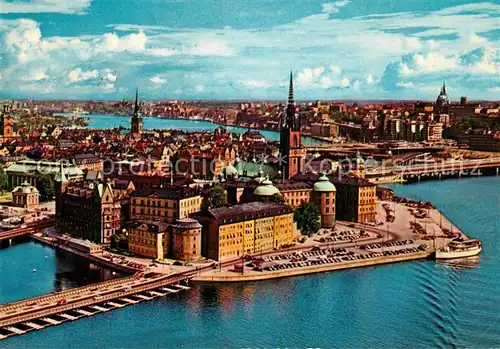 AK / Ansichtskarte Stockholm Riddarholmen Fliegeraufnahme Stockholm