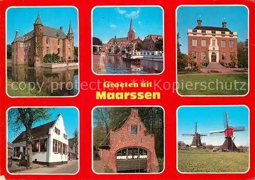 AK / Ansichtskarte Maarssen Wasserschloss Kirche Sehenswuerdigkeiten Windmuehlen Maarssen