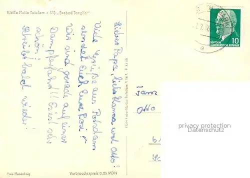 AK / Ansichtskarte Potsdam MS Seebad Templin Weisse Flotte Segelregatta Potsdam