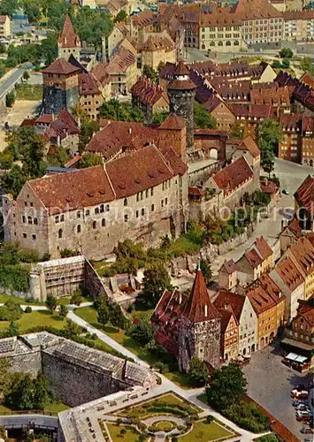 AK / Ansichtskarte Nuernberg Blicka uf die Burg Fliegeraufnahme Nuernberg