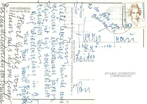 AK / Ansichtskarte Nuernberg Blicka uf die Burg Fliegeraufnahme Nuernberg