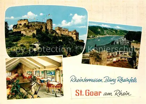 AK / Ansichtskarte St_Goar Rheinterrassen Burg Rheinfels Blick auf den Rhein St_Goar