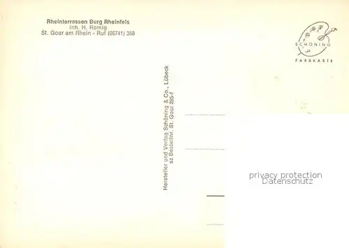 AK / Ansichtskarte St_Goar Rheinterrassen Burg Rheinfels Blick auf den Rhein St_Goar