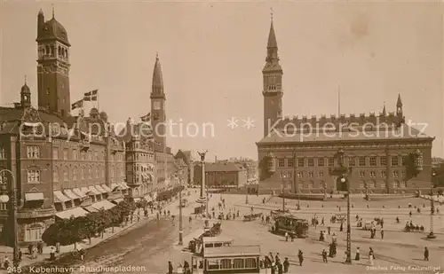 AK / Ansichtskarte Strassenbahn Kobenhavn Raadhuspladsen 