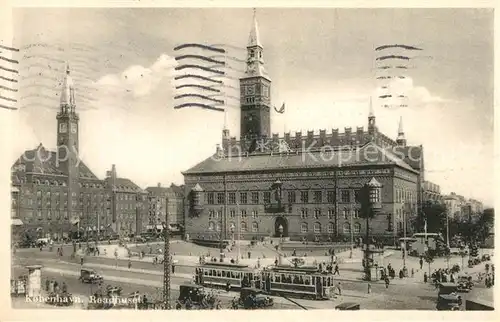 AK / Ansichtskarte Strassenbahn Kobenhavn Raadhuset 