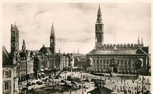 AK / Ansichtskarte Strassenbahn Kobenhavn Raadhuspladsen 