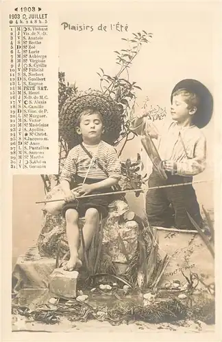 AK / Ansichtskarte Monatskarte Juli Namenstage Kinder  