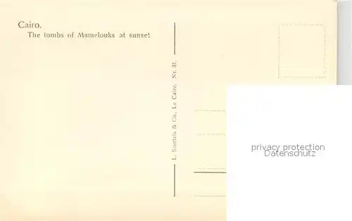 AK / Ansichtskarte Cairo_Egypt Grabstaetten Mamelouks Sonnenuntergang Cairo Egypt